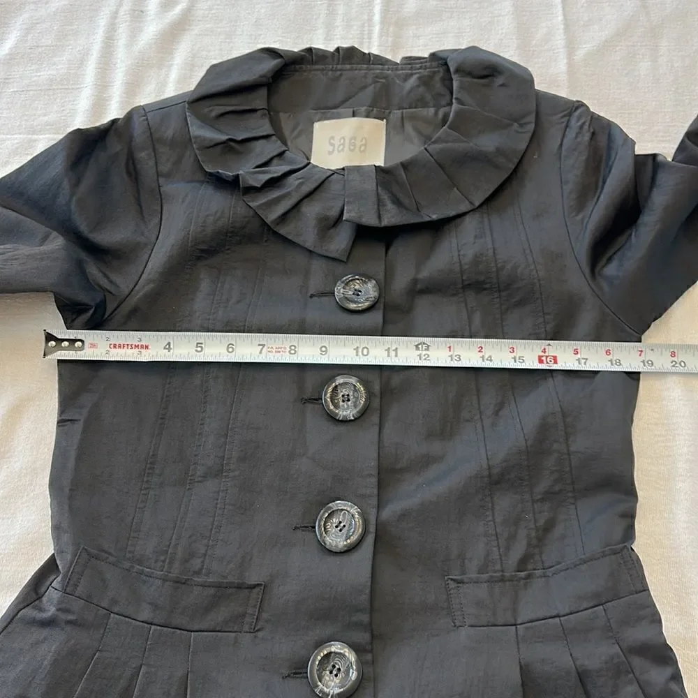 Saga women’s black ruffle jacket size 1 - Picture 11 of 15